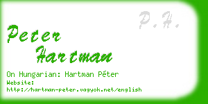 peter hartman business card